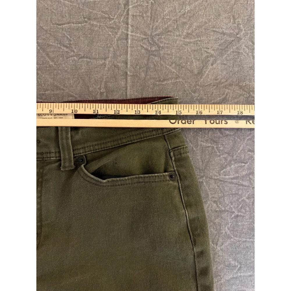Scott James Pants Mens 30x30 Slim Fit Olive Green Stretch Chino Trousers